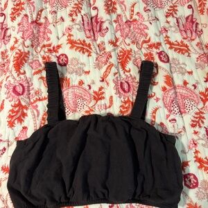 Madewell Black Bubble Crop Top